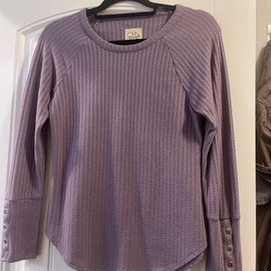 Women's Purple Waffle Long Sleeve Size Small